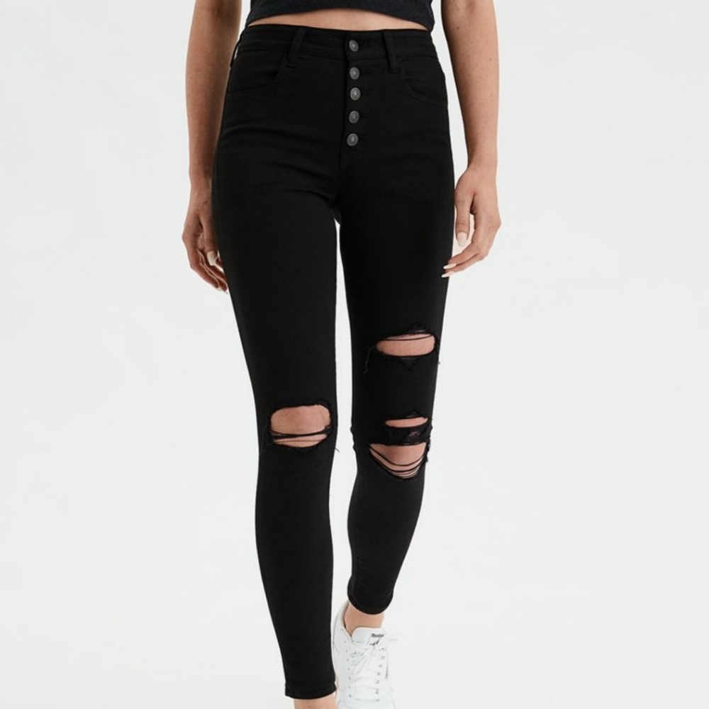 AE Ne(X)t Level Super High Waisted Black Jegging